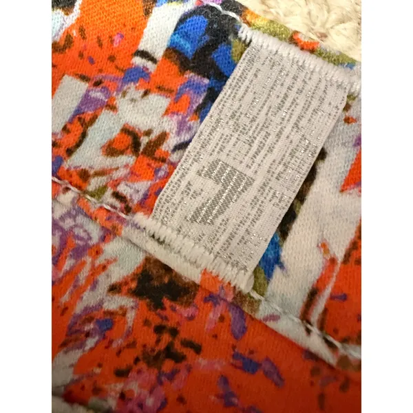 7 For All Mankind Indie Floral Skinny Jeans Statement Boho Orange Blue Size 30 - Image 10