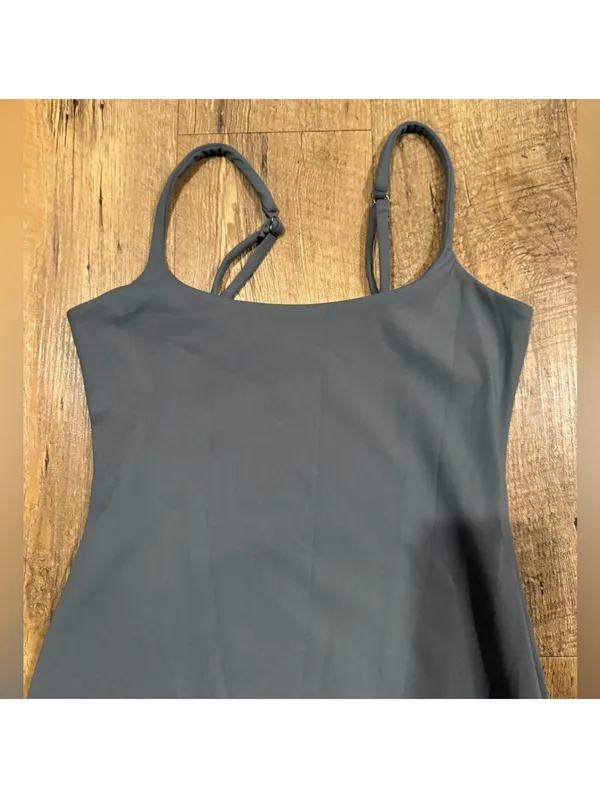 Open Edit Smooth Edit Strappy Midi Bodycon Dress XS Dusty Blue - Image 6