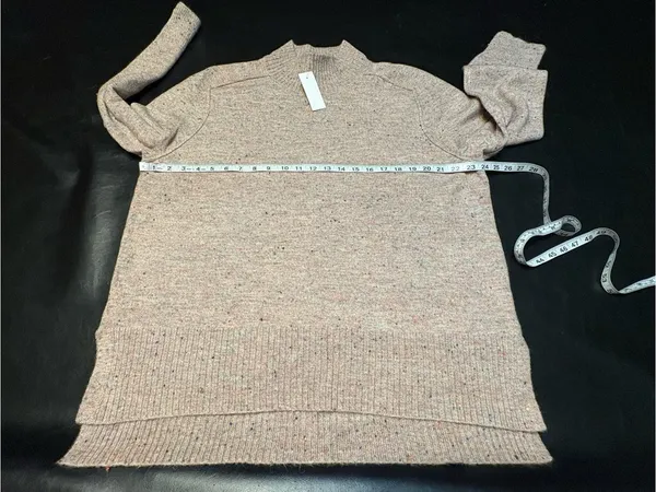 LOFT Women’s Speckled Confetti Crewneck Sweater in Light Pink size XL NWT - Image 8