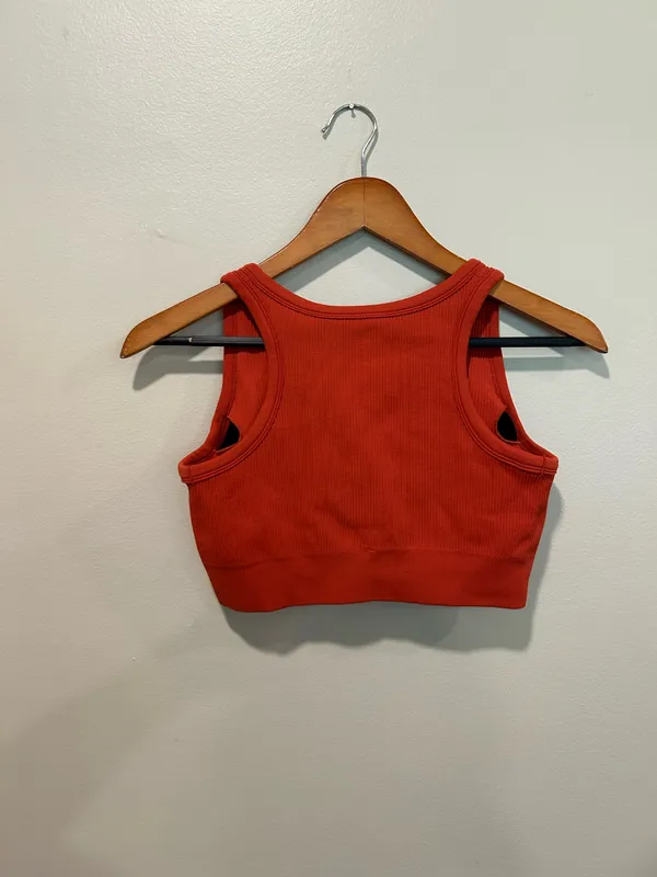 Ribbed padded sports bra Red - Image 4