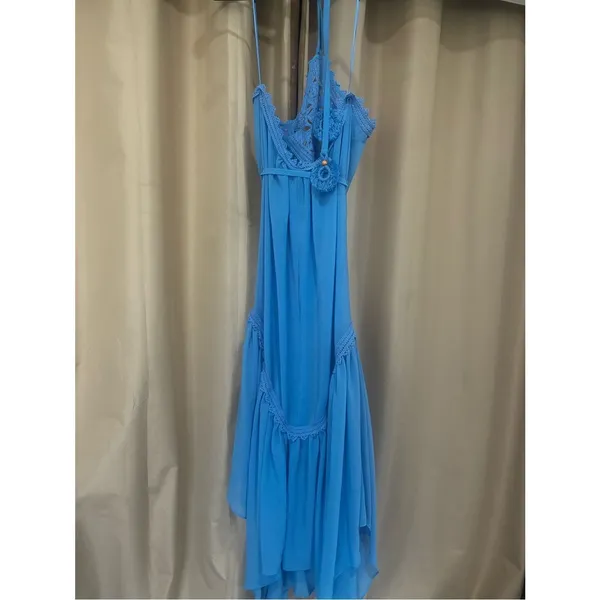 Ramy Brook Blue Halter Maxi Dress - Image 7