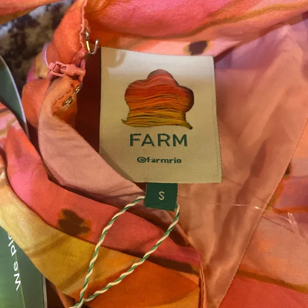Farm Rio Ombra Banana Tie Back Maxi Dress size S - Image 6