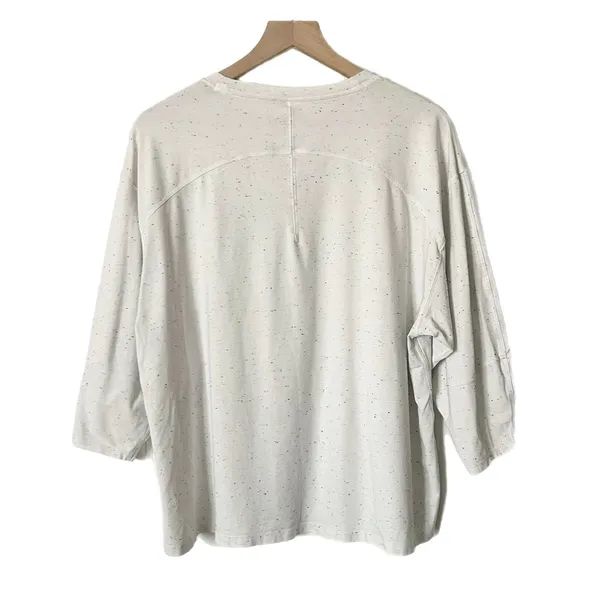 Lululemon LA 3/4 Sleeve Crewneck Shirt Pima Cotton Confetti White Size 12 - Image 2