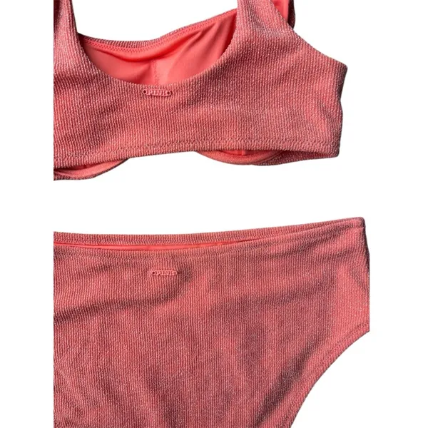 PINK by Victoria’s Secret Coral Sparkle Wave Bikini Swimsuit S/M - Image 4