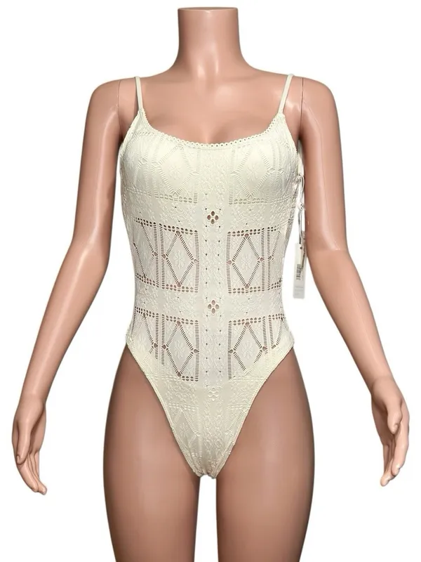 FRANKIES BIKINIS Juliet Cheeky One Piece Swimsuit, Angel Dust, Medium - Image 4