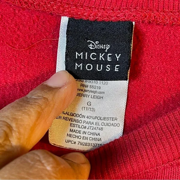 Disney Red Mickey Mouse Sweatshirt SZ:L - Image 10