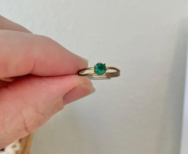 Petite Adjustable Birthstone Fashion Ring “Blessing” Green Emerald Forest Round Jewelry - Image 12