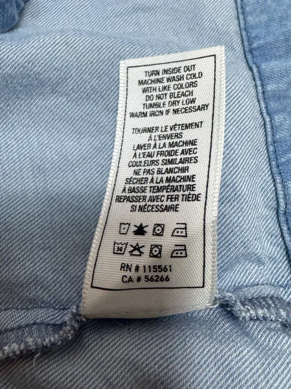 7 For All Mankind Light Blue Chambray Shirt - Image 9