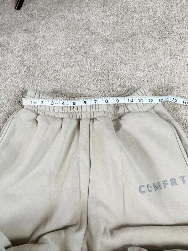 Comfrt Women’s Tranquil Sweatpants Jogger Oversized Heavyweight Fleece Cement S - Image 11