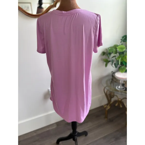 Juicy Couture Embellished‎ Rhinestone T-Shirt Dress Sleepwear Lavender Medium - Image 3