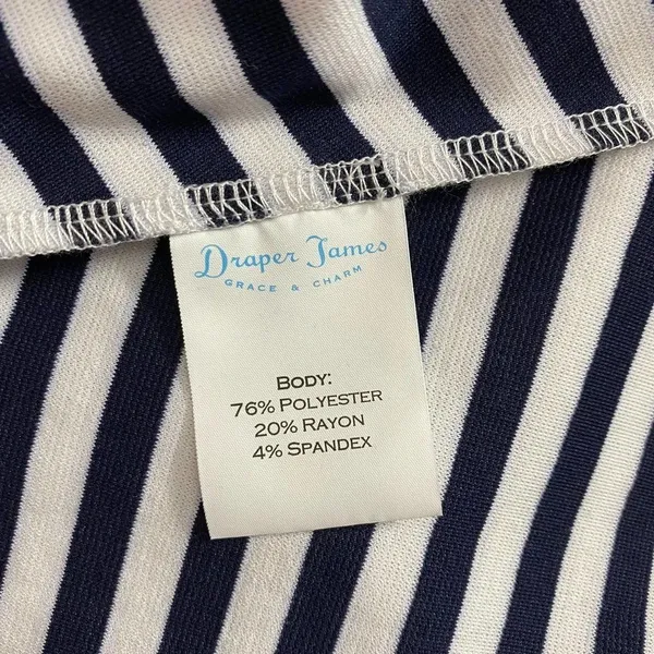 Draper James Stripe Ponte‎ A-Line Dress Navy Coral - Image 11
