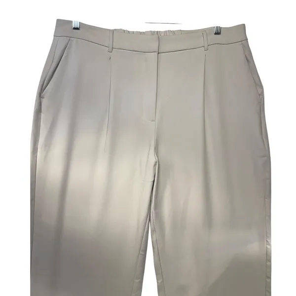 Old Navy Taylor Wide Leg Trouser Extra High Rise Beige Tan XL Pleated‎ Workwear - Image 3