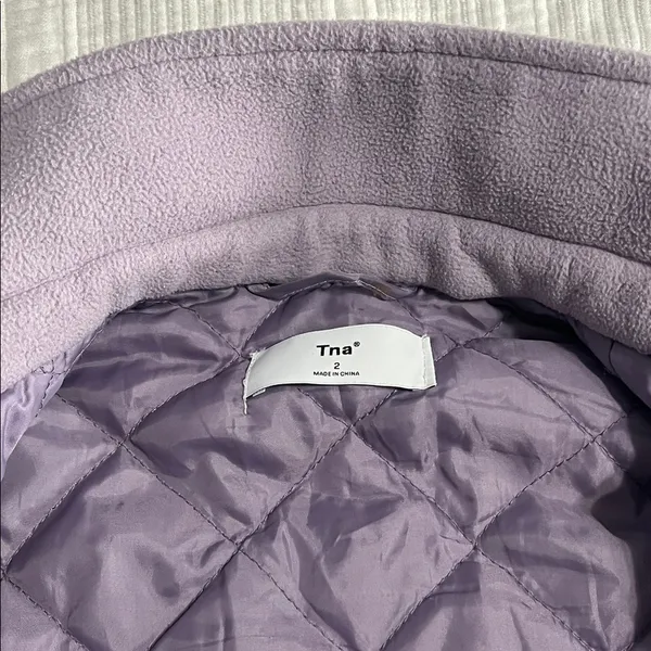 Aritzia Light Purple Quilted Fleece Jacket - Image 2