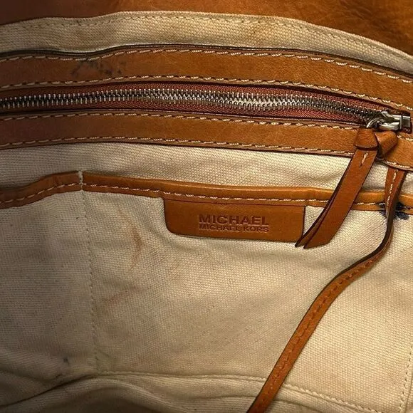 Y2K Michael Kors Buckle Hobo Shoulder Bag Cognac‎ Brown Slouchy Western Country - Image 11