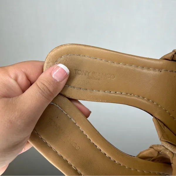 Tony Bianco | Size 7 Brown Tan Leather Sandals with Woven Design‎ - Image 5