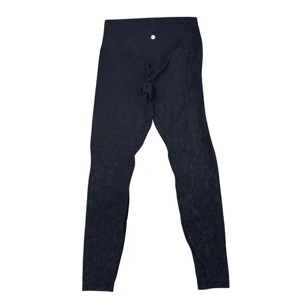 Lululemon Wunder Under Leggings Womens 8 Black‎ Floral Embossed High Rise - Image 3