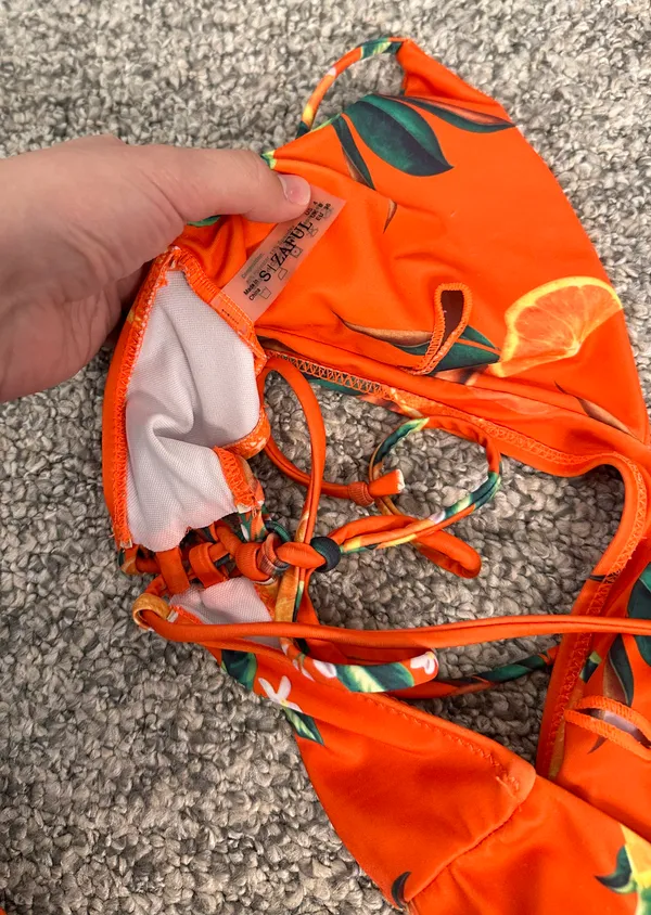 Zaful Orange Blossom Print Bikini Set - Image 8