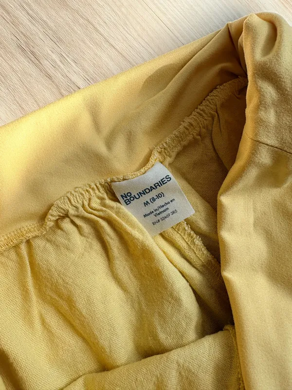 No Boundaries Wide Leg Yellow Roll Waist Pants - Image 6