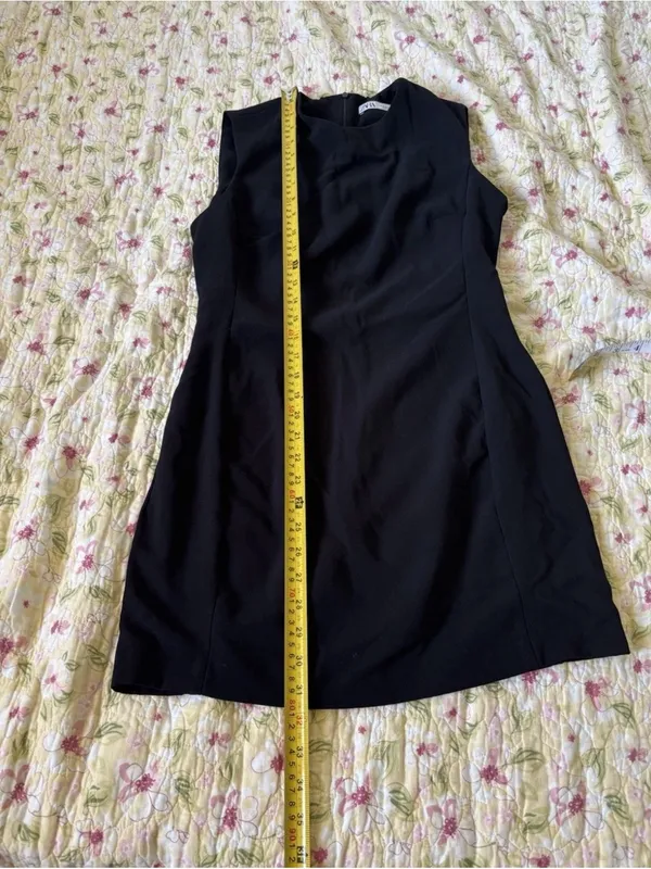 ZARA Women's Black Sleeveless Mini Dress Size Medium (EUR M / USA M) Back Zip - Image 3