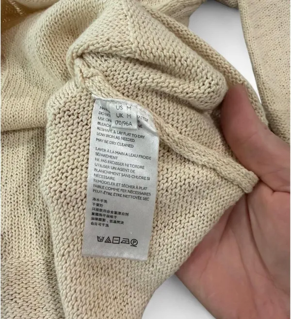 Free People FP Beach cream checkered gingham sweater M - Image 4