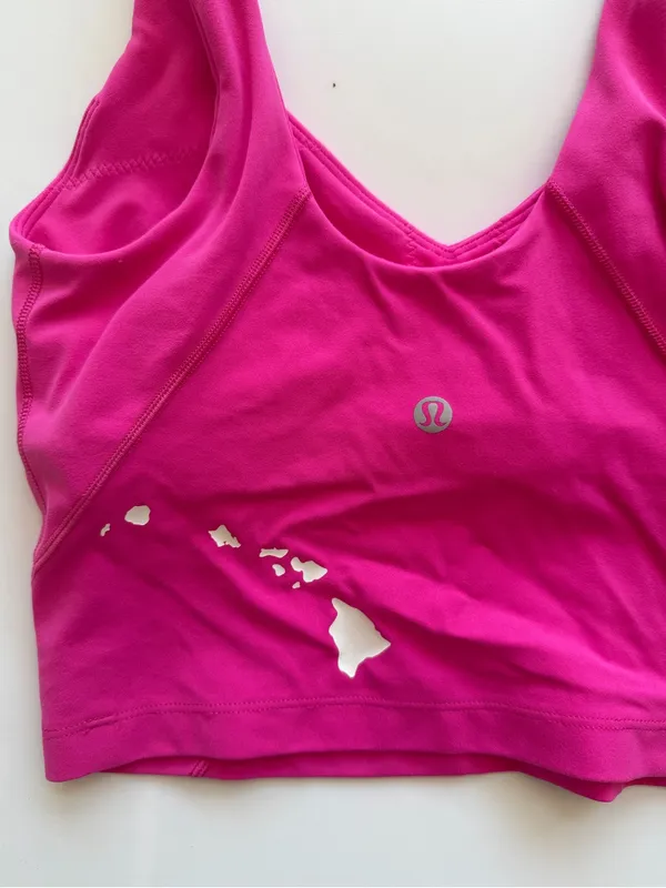 Lululemon Athletica Align Tank Hawaii Collab Pink Scoop Back Top Sports Bra 2 - Image 4