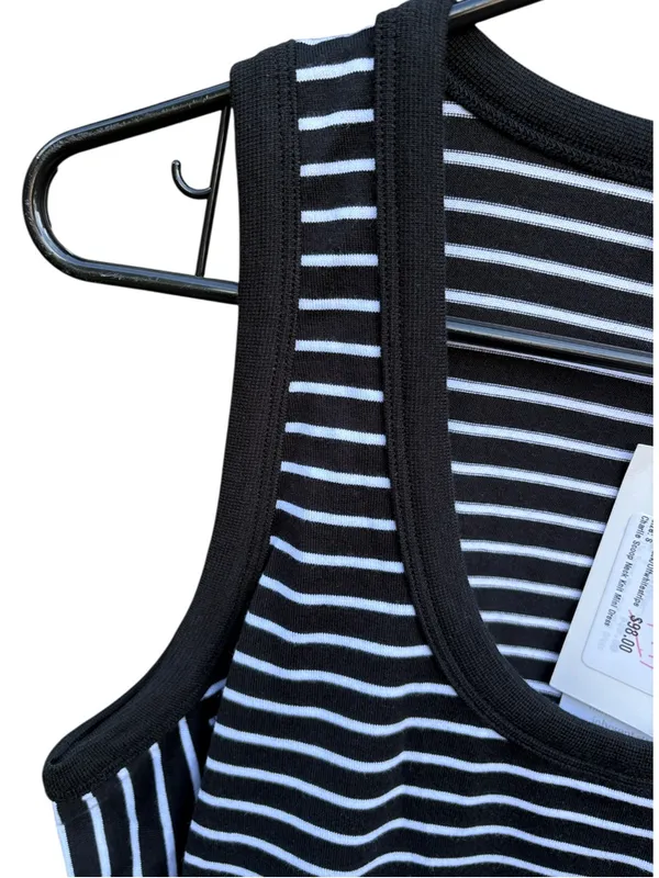 NWT EVEREVE CHARLIE Scoop Neck Pima Cotton Dress Stripe Large Retail $98.00 - Image 7