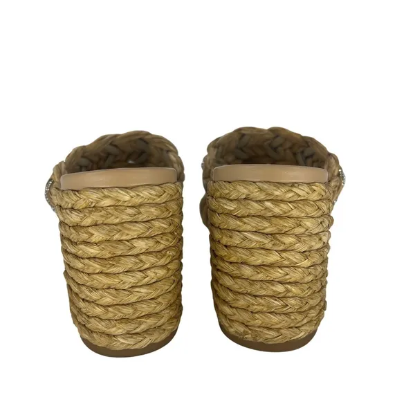 Stuart Weitzman Lana 85 Raffia Crystal Slide Sandals Estimated Size 9 - Image 12