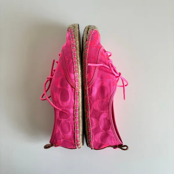 COACH Ramira Hot Pink Espadrille Flats Lace Up Sneakers Women’s Size 7.5 NEW - Image 3