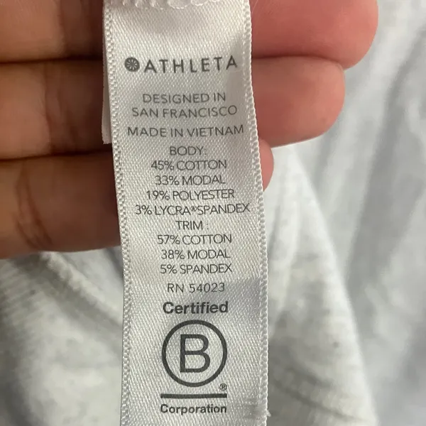 Athleta Gray Long Sleeve Oversized Crewneck Sweatshirt thumb holes small 730 - Image 6