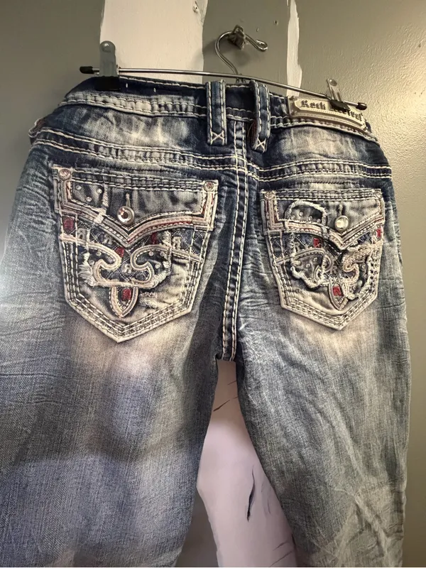 Rock Revival Embellished Back Pocket Skinny Jeans - Light Wash - Image 6