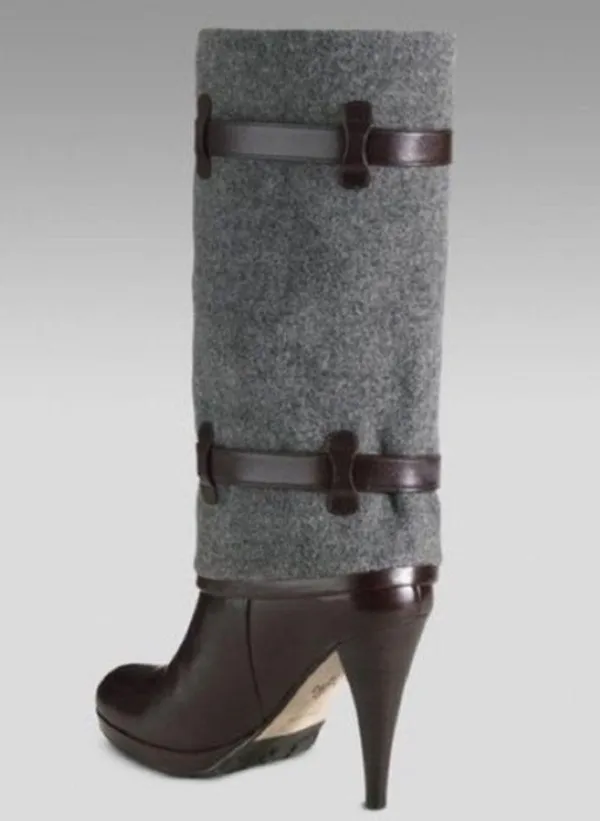Kennedy Wool/Leather Boots Gray Brown Size 8B - Image 10