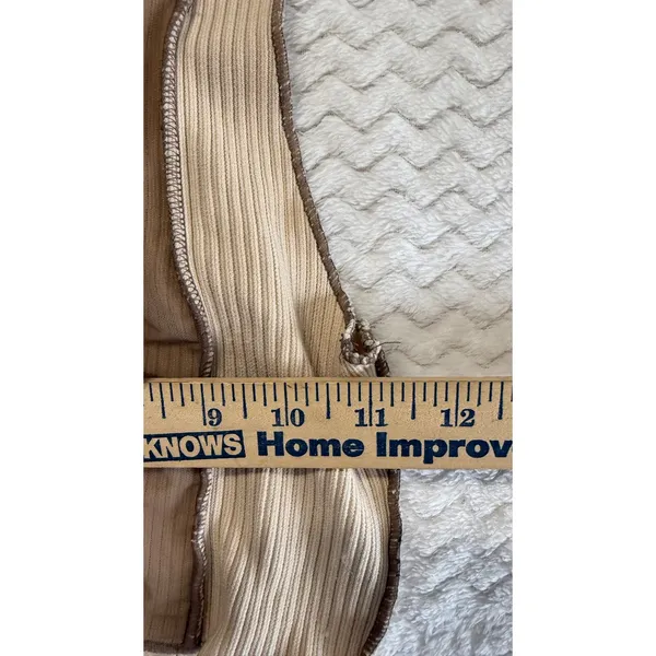 Maniere De Voir Womens Ribbed Lace Up Corset Top Tan Brown Mesh Panel Size 8 - Image 6