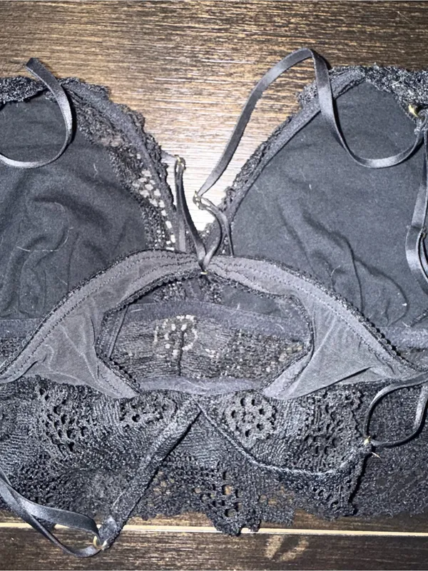aerie Black Lace Bralette with Double Straps - Image 5