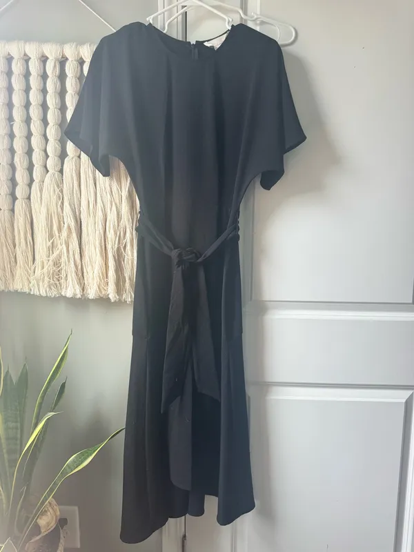Nordstrom Charles Henry drop waist fit and flare black dress xs - Image 2