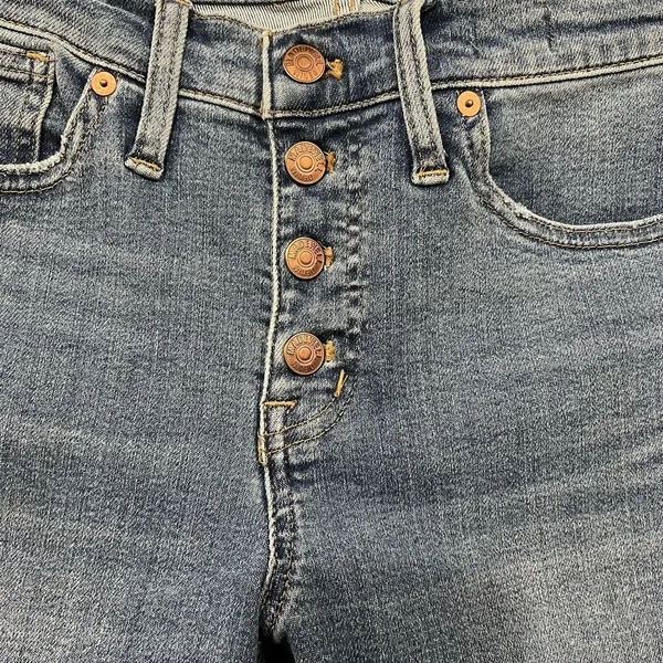 Madewell Size 26 Jeans 9" Mid Rise Skinny Crop Button Front Tencel Denim Edition - Image 5