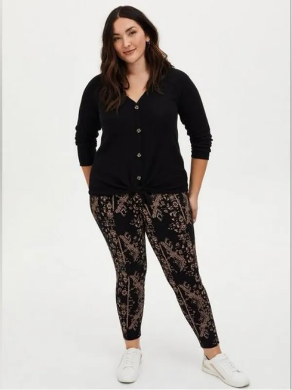 Torrid Signature Waist Premium Black Peach Geometric Leggings 2 2X 18 20 NWT - Image 2