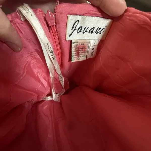 Jovani VTG Y2K Sequin Gown‎ Silk Mermaid Maxi Pink Prom Dress Evening Formal 0 - Image 10