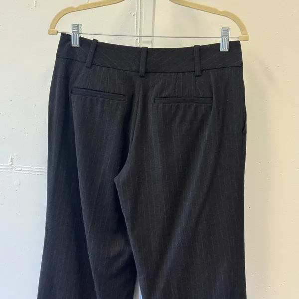 Ann Taylor Womens Pinstripe Wool Blend Wide Leg Dress Pants Grey Size 4 252206 - Image 5