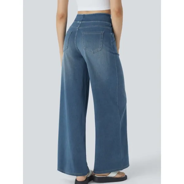 Halara Flex Blue High Waisted Baggy Wide Leg Jeans NWT L Reg - Image 5