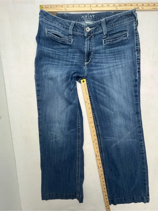 Ariat Women’s Medium Wash Stretch Wide Leg Denim Trouser Jeans Pants⁠ Size 32R - Image 14