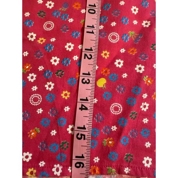 Dickies Scrub Top XS Pink Multicolor Flowers Daisy Cotton Scrubs Nurse Uniform - Image 7
