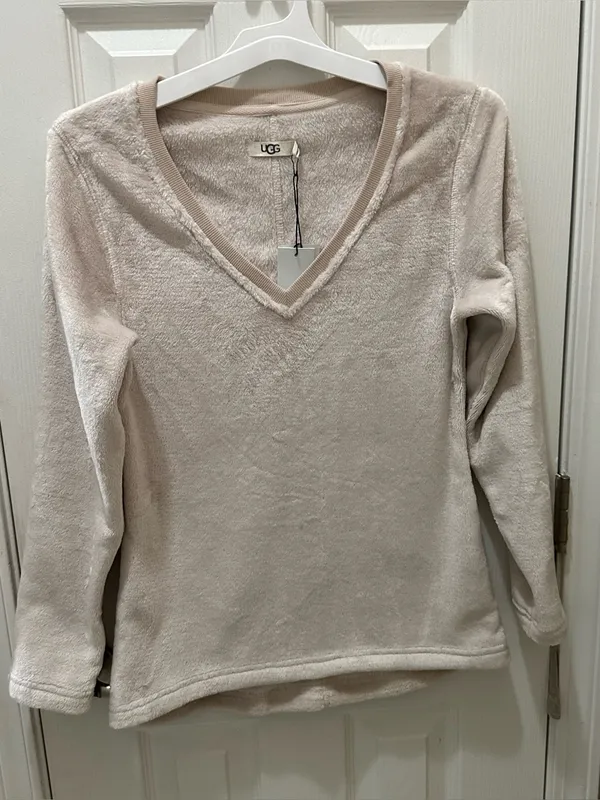 UGG Daisy Cozy Sweater Sweatshirt Fleece Cream Size Small NEW - Image 2