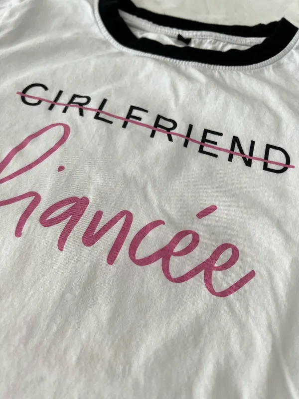 White Girlfriend To Fiancé T-Shirt - Image 4