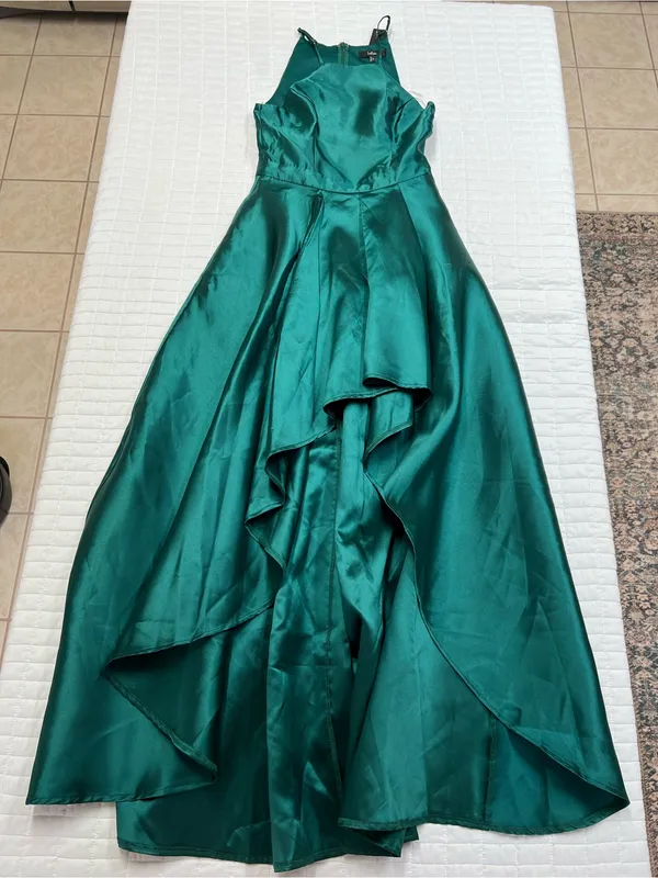 Lulus Broadway Show Emerald Green High-Low Gown Size Small NWT - Image 9