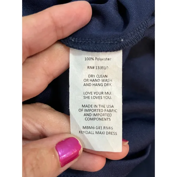 Show Me Your Mumu Kendall Maxi Dress Navy Blue Wedding Bridesmaid Large New - Image 8