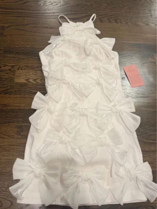 BHLDN Sleeveless Allover Bow High-Neck Mini Dress | Anthropologie - Image 7