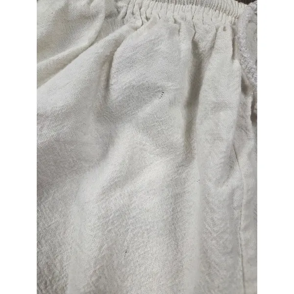 Isara Shop Elastic Waist Cream/Ivory XL Women's Cotton Thailand Pants - Image 2