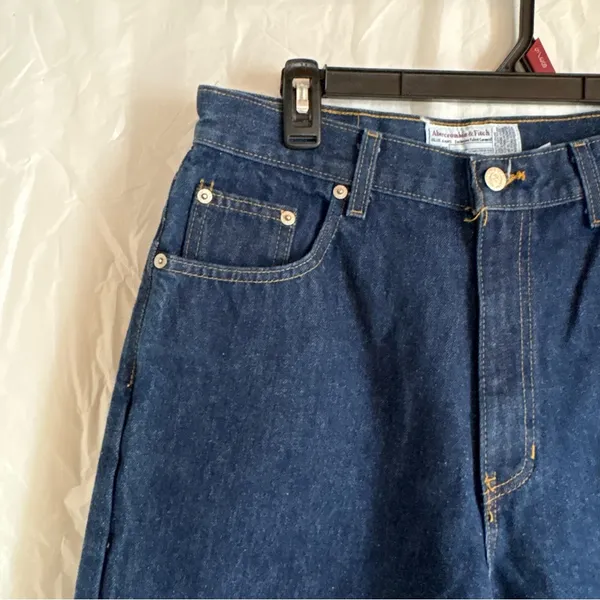 Vintage Abercrombie And Fitch Jeans Womens‎ Sz 12 Cotton Made In USA Blue 90s - Image 3