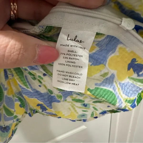 Lulus Artful Allure Blue Multi Floral Sleeveless Peplum Cami Top Medium - Image 10