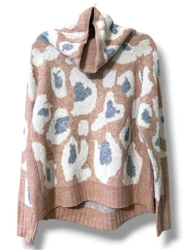 Entro women’s large pullover turtleneck leopard print sweater long sleeve new - Image 2